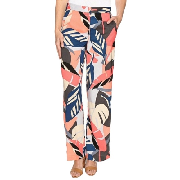 Vince Camuto Pants - Vince Camuto Women’s Wide-Leg High-Waist Palm Frond Pants, Pockets, EUC Size 10